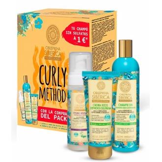 SET CURLY OBLEPIKHA champu+gel rizos+espuma