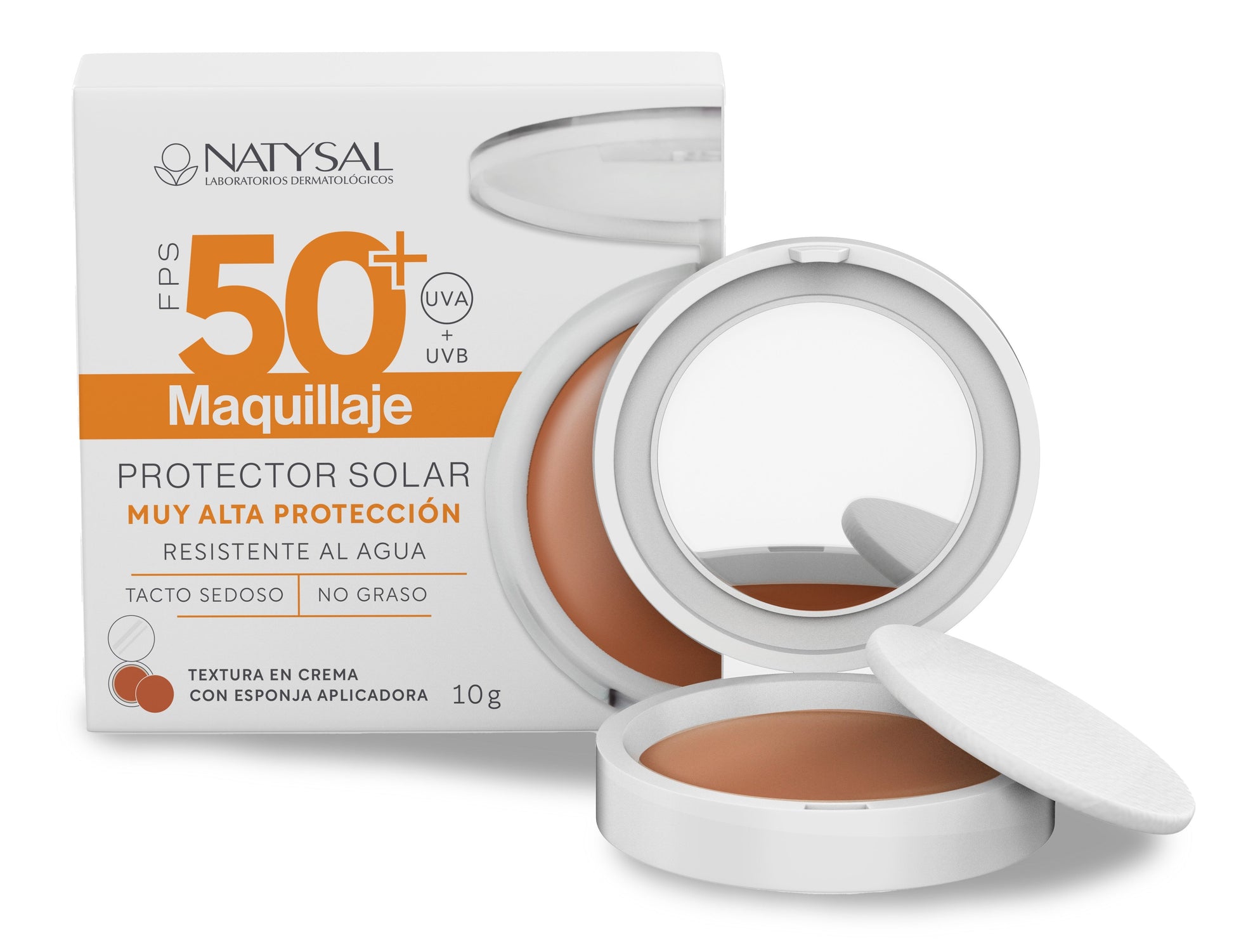 Protector Solar Maquillaje SPF50 Natysal 10g Resistente al Agua