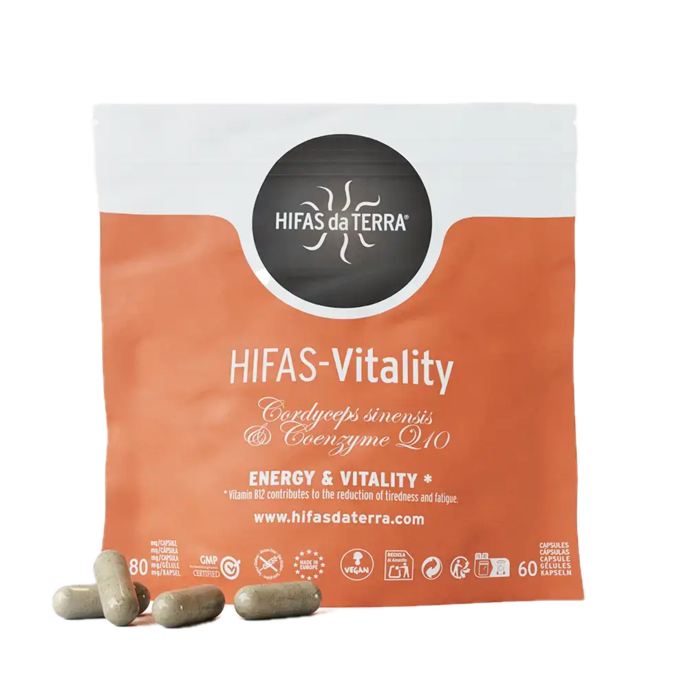 Suplemento Hifas‑Vitality 60 Cápsulas Energía Natural sin Cafeína