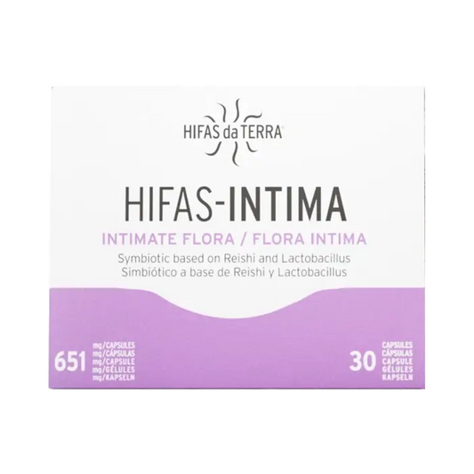 Suplemento probiótico Hifas-Íntima con Reishi y vitaminas para salud