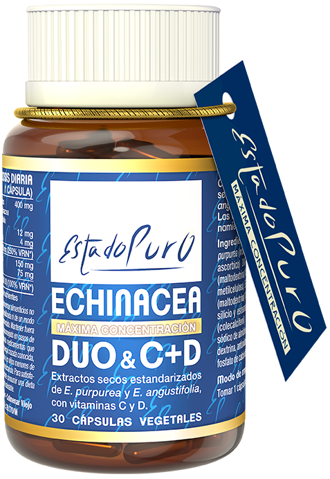 Echinácea Duo con Vitaminas C y D – 30 Cápsulas Veganas