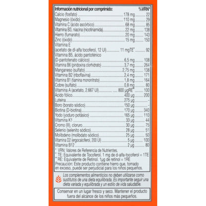 Multivitaminas Minerales A-Z SinGluten Vegan 90comp Health Aid