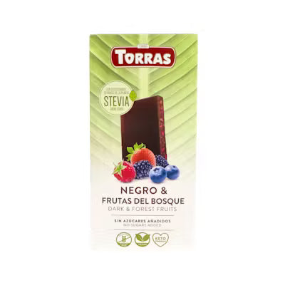 CHOCOLATE NEGRO FRUTOS BOSQUE STEVIA 125gr