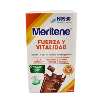 Meritene Fuerza y Vitalidad Sabor Chocolate 15 sobres.