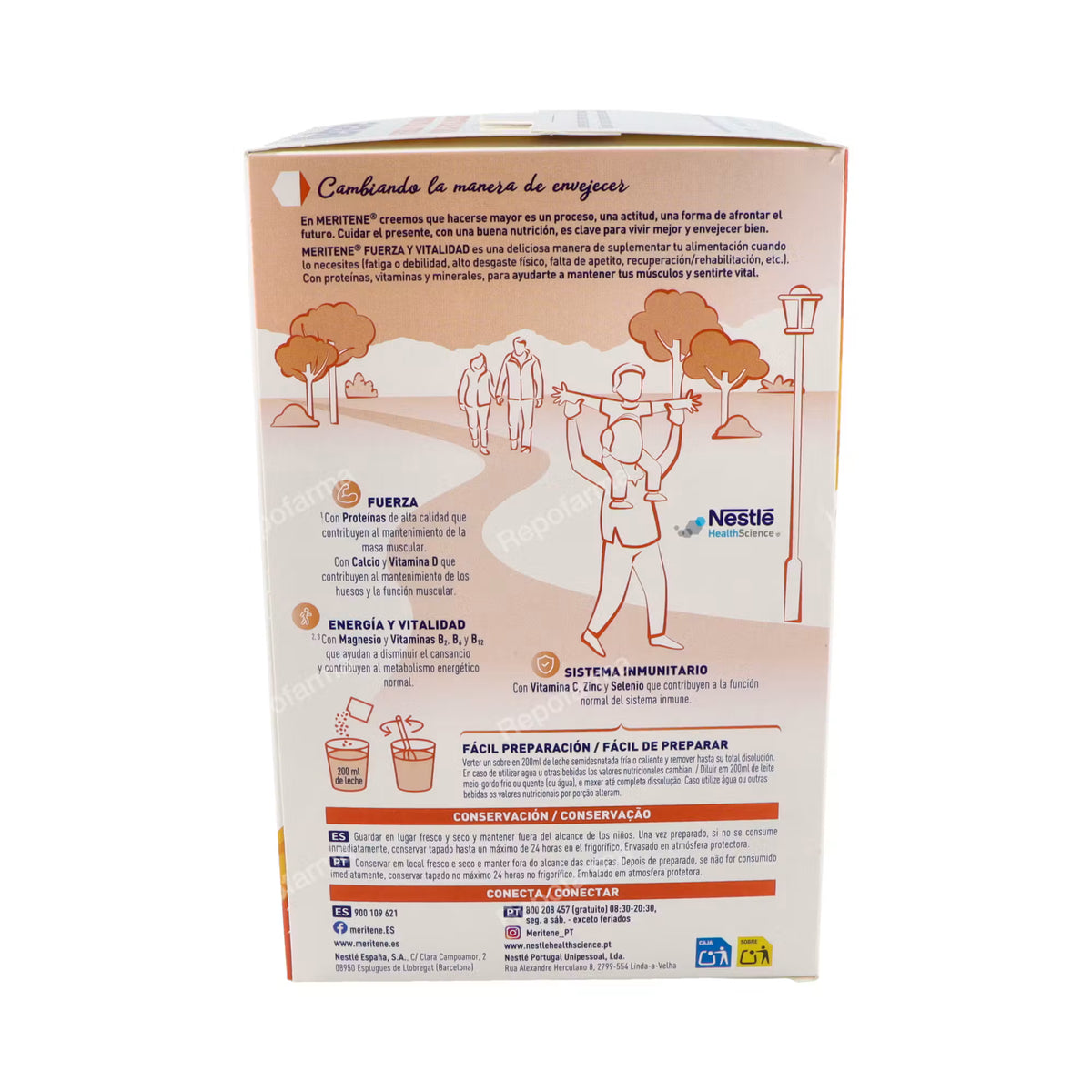 Meritene Fuerza y Vitalidad Sabor Chocolate 15 sobres.