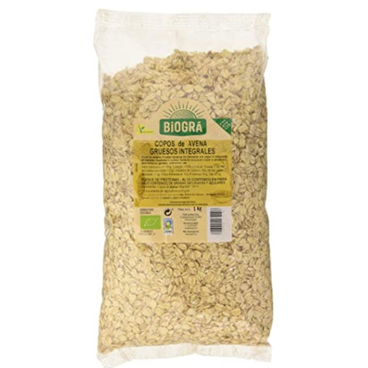 Copos de Avena Gruesos Integrales Vegan Bio 1kg Biogra