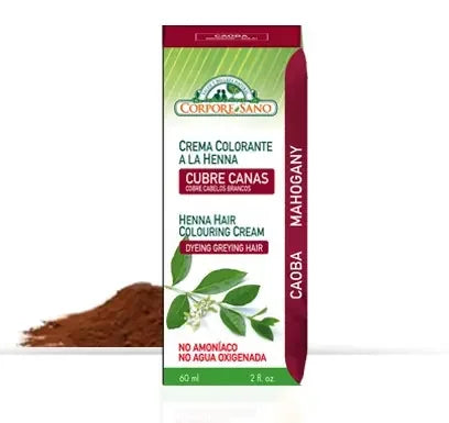 Corpore Sano - Crema colorante a la Henna – Cubre Canas – Caoba - 60ml.