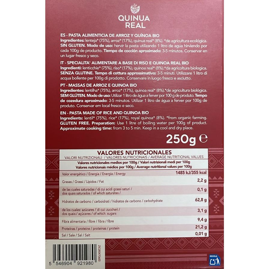 Maccheroni Protein Eco SinGluten 250g | Quinua Real