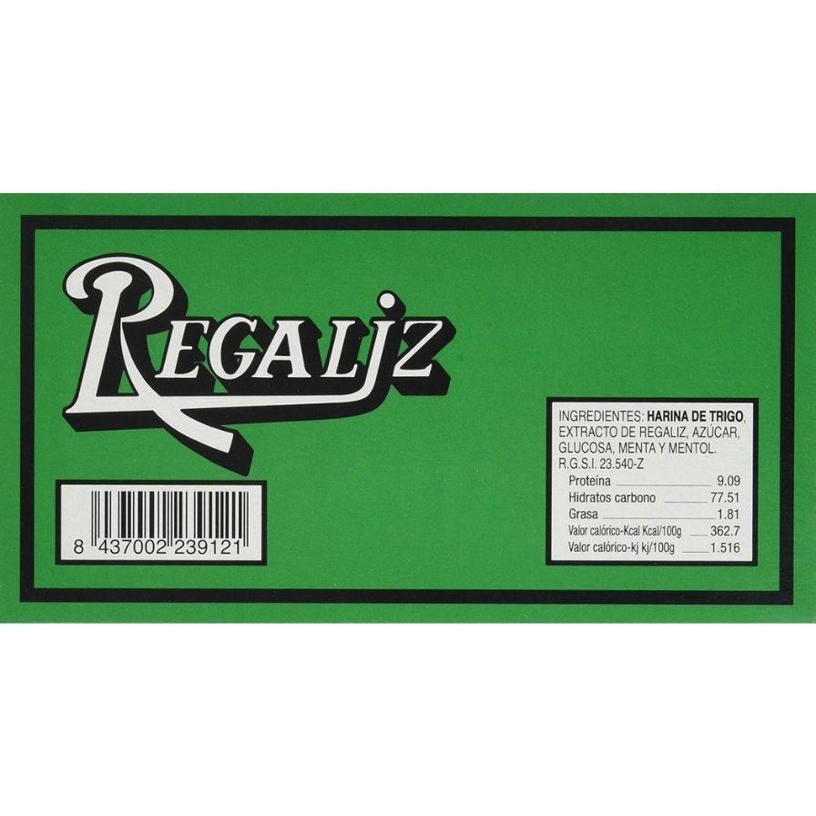 CAJA 100 BARRITAS REGALIZ MENTOLADO