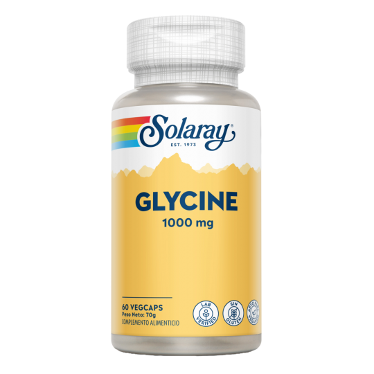 Glicina 1000 mg Solaray – 60 Cápsulas Veganas para Sueño