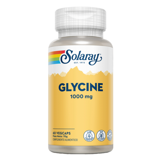 Glicina 1000 mg Solaray – 60 Cápsulas Veganas para Sueño