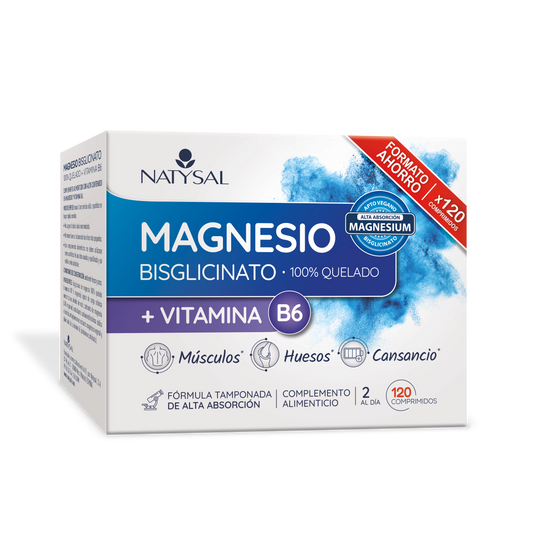 Magnesio Bisglicinato + Vitamina B6 Natysal 120 comprimidos veganos