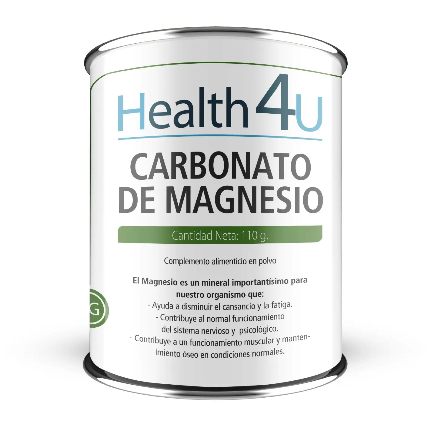 Carbonato de Magnesio Health4U 110g Antiácido y Laxante Natural
