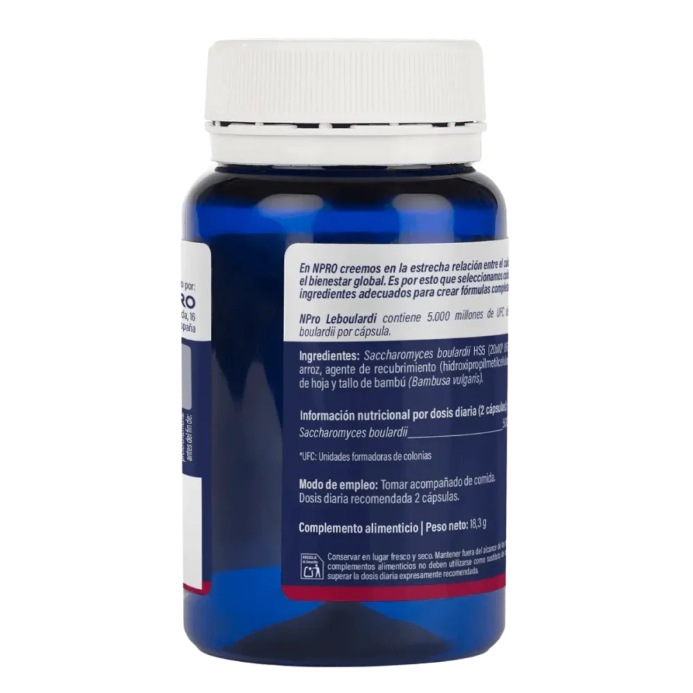 Leboulardi NPro Mibiota Probiota 60 Cápsulas Veganas de Saccharomyces boulardii