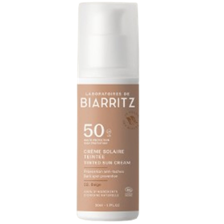 Crema Facial Color Beige SPF50 Bio 50ml Biarritz