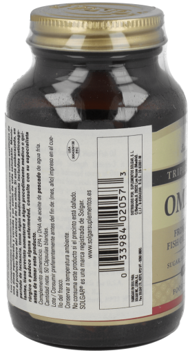 Solgar Omega 3 triple concentración, Apoyo al Cuidado del Corazón, Aceite de Pescado Concentrado de Aguas Frías que Aporta EPA y DHA, 50 Cápsulas