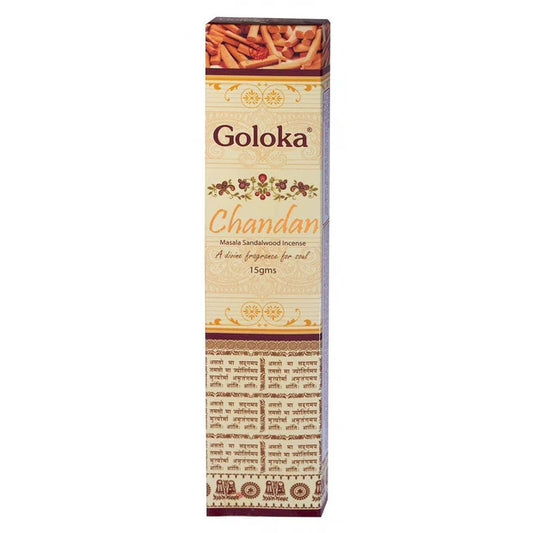 Incienso Goloka Chandan Masala Sandalwood Incense - 1 cajetilla de 15gr.