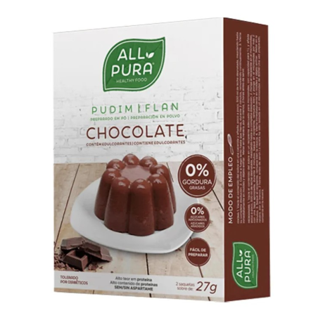 Pudim flan chocolate 2x27 g sobres. Allpura
