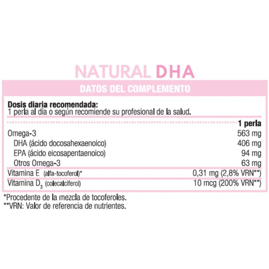 Natural DHA Embarazo y Lactancia 60 perlas Puro Omega