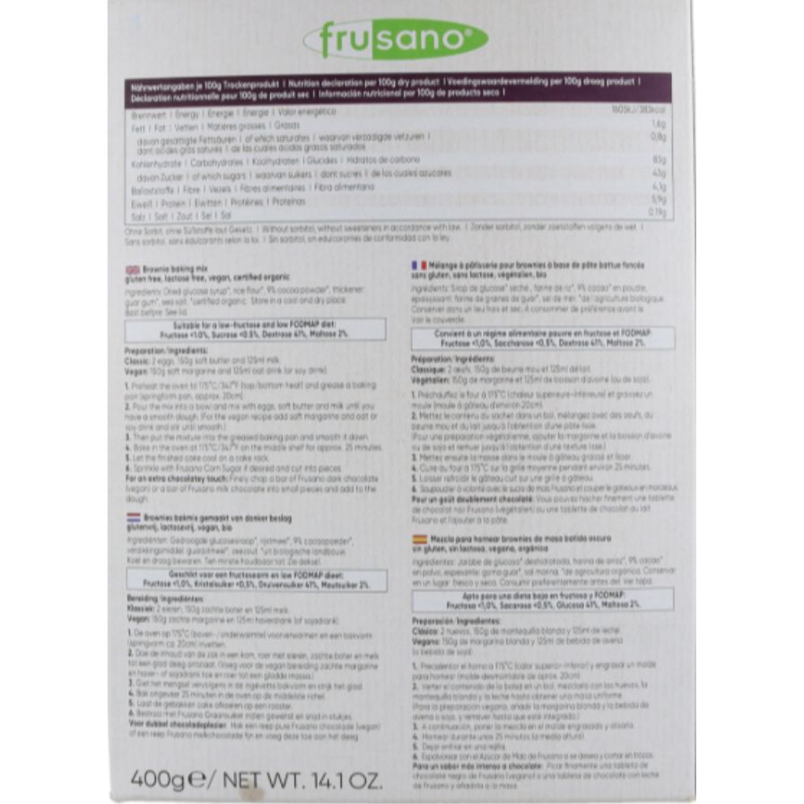 Mezcla de Brownie Bio 460g Frusano