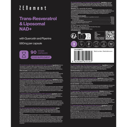 TRANS-RESVERATROL NAD+  liposomada 90cap. - ZENement