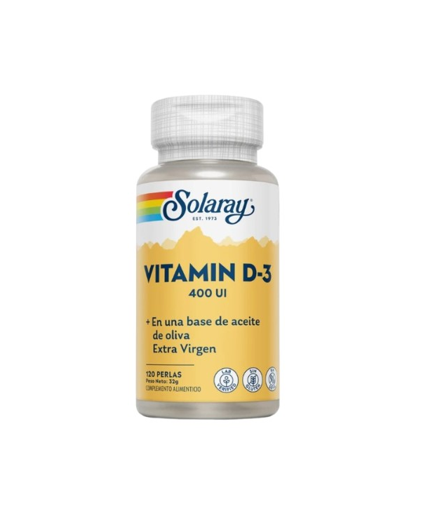 Vitamina D3 400ui 120 perlas. Solaray