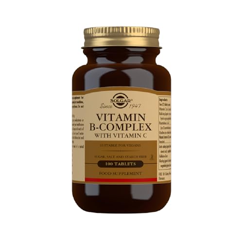 Solgar Vitamina B-complex Con Vitamina C Para La Producción De Energía Y Apoyo Al Sistema Inmunitario - Comprimidos, 100 tabletas, Vanilla