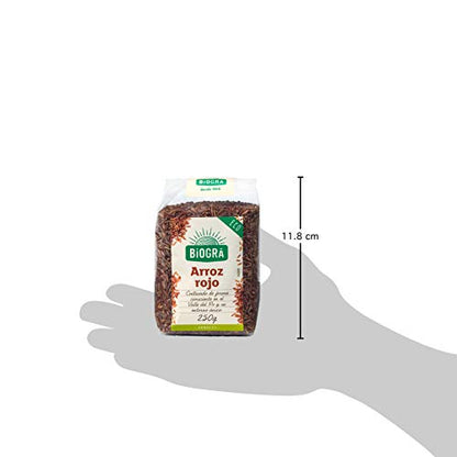 BIOGRÁ - Arroz Rojo Integral de Intenso Sabor, Apto para Veganos, Sin Sal, Sin Azúcares, 250g