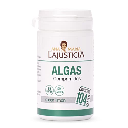 Ana Maria Lajusticia - Algae – 104 comp. (Lemon flavor). Improves cellulite and promotes the elimination of fluids. Container for 104 days of treatment.