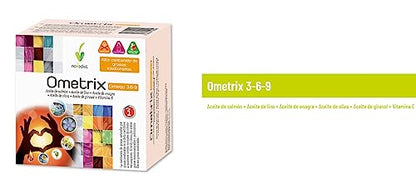 Novadiet - OMETRIX Càpsulas con Aceite de Salmón, Lino, Onagra, Oliva, Girasol y Vitamina E, Para una Salud Cardiovascular Óptima, Ayuda Niveles de Colesterol y Triglicéridos Saludables - 60 Cápsulas