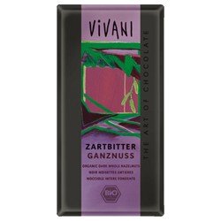 Vivani Dark Whole Hazelnuts Chocolate 100 g (order 10 for trade outer)