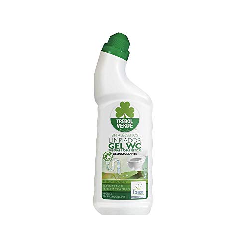 TRÉBOL VERDE- GEL WC Frescor Eucalipto - Limpiador para inodoro, Desincrustante, Higiene en profundidad, Tuberías y fosas sépticas, Elimina la cal, Limpia, Perfuma y da Brillo - 750ml