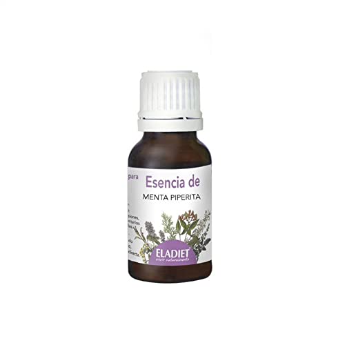 Aceite Esencial de Menta Piperita - 15 ml - Ayuda a Reducir la Sensación de Pesadez en el Estómago - Efecto Relajante - Propiedades Refrescantes - Eladiet