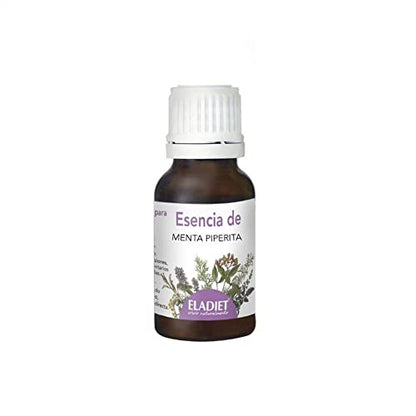 Aceite Esencial de Menta Piperita - 15 ml - Ayuda a Reducir la Sensación de Pesadez en el Estómago - Efecto Relajante - Propiedades Refrescantes - Eladiet