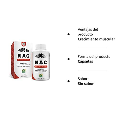 Aminoácido Acetil Cisteína NAC 100 Vcaps.- Suplementos Alimentación y Suplementos Deportivos - Vitobest