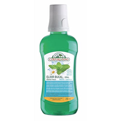 Corpore Sano Elixir Bucal Aliento Fresco Cosmos Organic | Sin alcohol y con extractos de Menta, Hammamelis y Aloe Vera