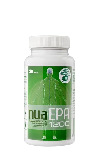 Nua Biological - NuaEPA 1200 - Complemento Alimenticio a base de EPA (Ácido eicosapentaenoico) - Omega 3 Marino de Pescado Azul - 30 cápsulas en forma de triglicérido (1200mg)