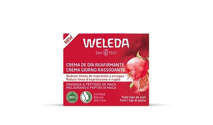 Weleda - Crema de Día Reafirmante de Granada, Reduce Líneas de Expresión y Arrugas, Reafirma, Ilumina y Protege de la Luz Azul, con Aceite de Granada y Péptidos de Maca - 40 ml