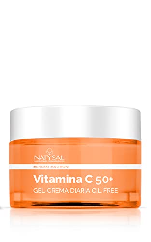 CREMA DE VITAMINA C 50 ml | Gel Crema diaria con Protección Solar | Antioxidante, Revitalizante e Iluminadora | Textura Ligera y Sin Aceites | Hecho en España | Natysal