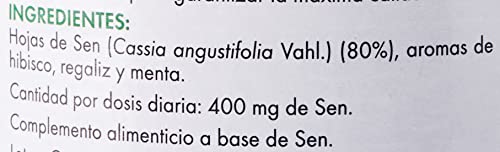 Roha MAX - Complemento alimenticio para regular tránsito intestinal, bote 60 g, hojas de sen, aromas de hibisco, regaliz y menta, masticable o infusión, FAES FARMA