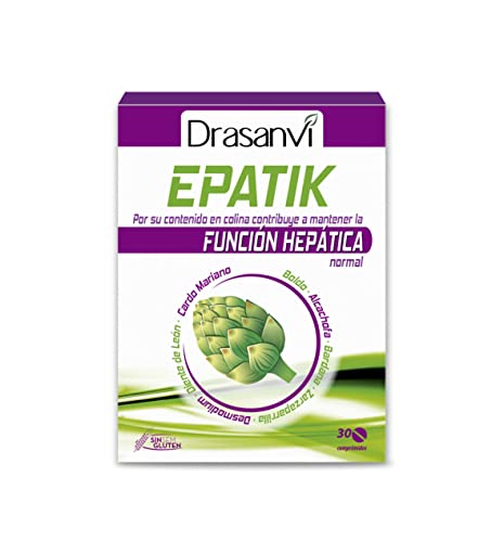 DRASANVI Epatik con Colina, Desmodium, Cardo Mariano y Otros Extractos| Para la Función Hepática | Desintoxicación y Depuración del Organismo | Enriquecido con Vitamina B6 |30 Comprimidos = 15 Días