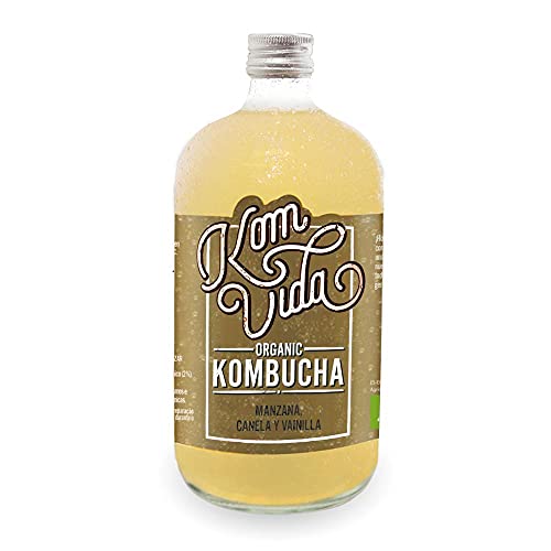 Té kombucha. Komvida. Kit sabor Manzana, canela y vainilla. 6 botellas de 750 ml. Envío en frío.