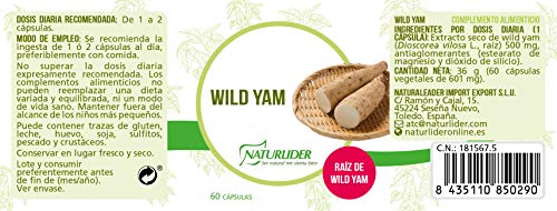 Naturlíder Wild Yam Suplementos Vegetales para Mujeres - 60 Cápsulas