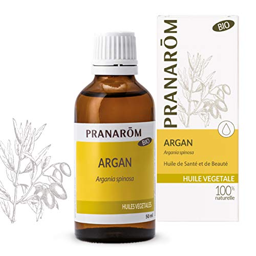 Pranarôm Aceite vegetal de Argán 100% Bio, Argania spinosa - Obtenido por primera presión en frío del nuez de argán, Pieles maduras o frágiles, Para proteger la piel del envejecimiento, 50 ml