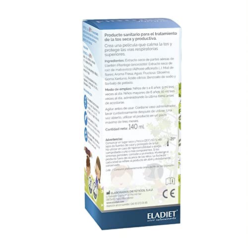 Producto Sanitario Fintuss Jarabe para Niños - Complemento Alimenticio con Miel - 140 ml - Ayuda a Suavizar y Despejar la Garganta - Efecto Calmante y Protector - Eladiet