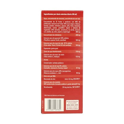 Dietisa Biform Poder Rojo- Fórmula concentrada de extracto de frutas, verduras y plantas con doble acción: adelgazar y reforzar, 500 ml.