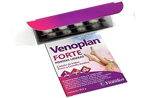 YNSADIET VENOPLAN FORTE 30 Comprimidos, Castaño de Indias + Rusco + Centella Asiatica + Vitamina C, Mejora La Circulación Para Unas Piernas Ligeras, Contra Las Varices - 1 Comprimido Al Día