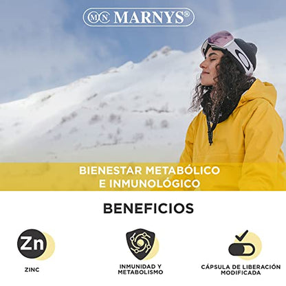 Marnys Vitahelp Zinc 25 Mg - 120 Cápsulas Para 4 Meses - Antioxidante Y Contribuye Al Sistema Inmunitario Normal - Made In Spain 67 g