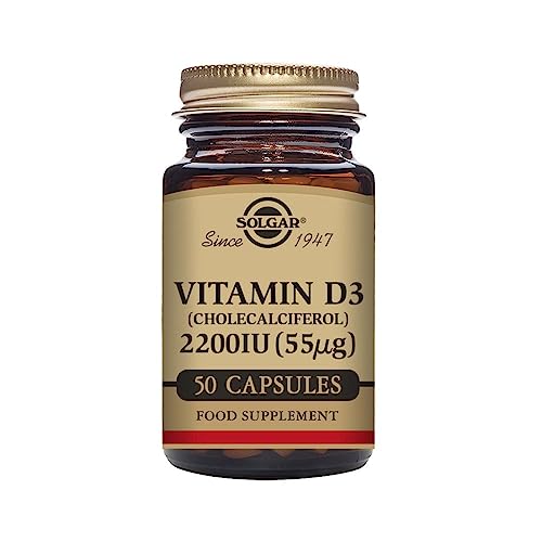 Solgar Vitamina D3 (colecalciferol) 2200 Ui (55 µg) Cápsulas Vegetales - Envase De, Multicolor, 50 Unidad (Paquete de 50)