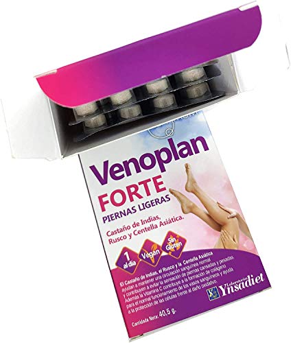 YNSADIET VENOPLAN 30 Tabletten, Rosskastanie + Rusco + Centella Asiatica + Vitamin C, verbessert die Durchblutung für leichte Beine, gegen Krampfadern – 1 Tablette pro Tag